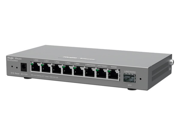 Ruteador Balanceador administrado Ruijie EG209GS, 8 Puertos RJ-45 10/100/1000 Mbps, 1 Puerto SFP, Color Gris.