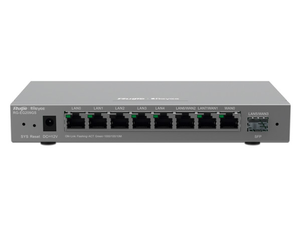Ruteador Balanceador administrado Ruijie EG209GS, 8 Puertos RJ-45 10/100/1000 Mbps, 1 Puerto SFP, Color Gris.