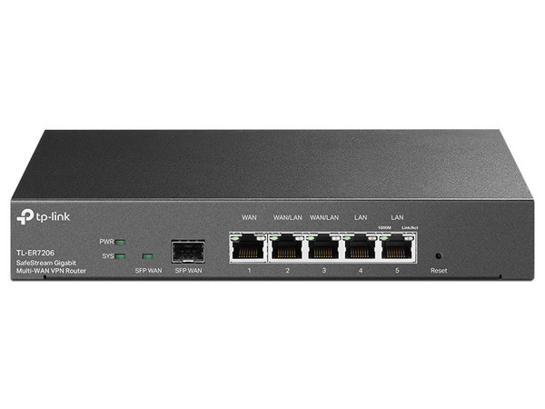 Ruteador VPN TP-LINK TL-ER7206 V2.3, 5 Puertos Gigabit Ethernet, 1 SFP, 10,100,1000 Mbit/s. Color Negro.