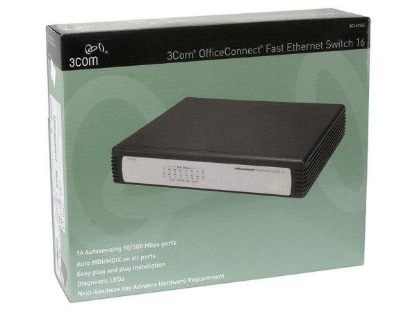 Switch 3COM OfficeConnect Fast Ethernet de 16 Puertos 10/100Mbps