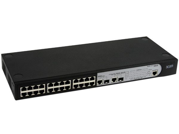 Switch 3COM Baseline Switch 2226 Plus de 26 puertos (24 puertos 10/100, 2 puertos Gigabit y 2 miniGBIC combinados)