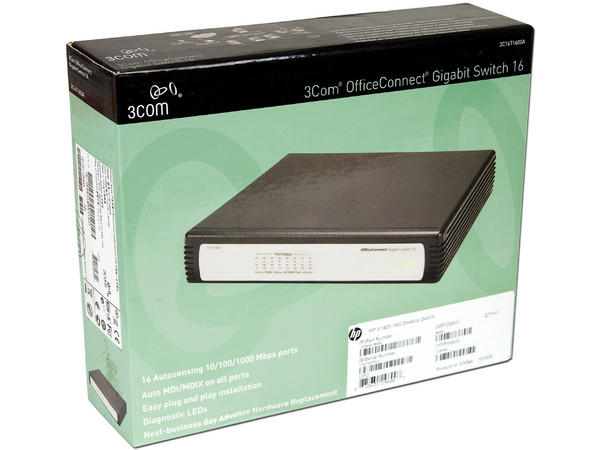 Switch 3Com OfficeConnect  Gigabit de 16 Puertos 10/100/1000 Mbps