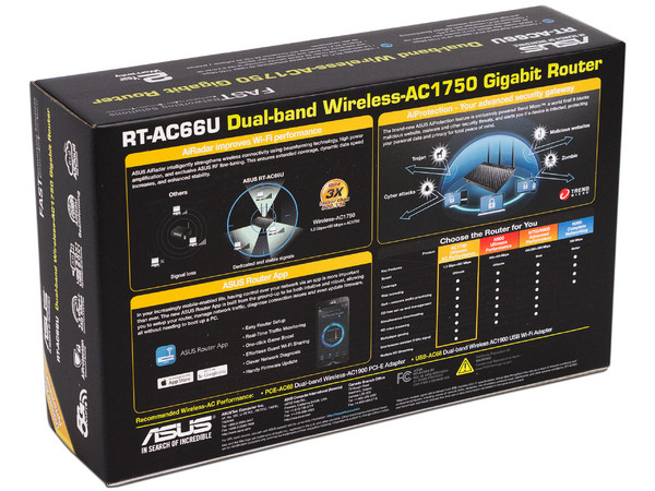 Ruteador Inalámbrico Asus RT-AC66U B1 de Doble Banda 2.4 GHz y 5 GHz, hasta 1300 Mbps.