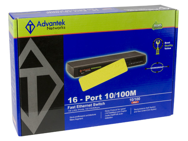 Switch Advantek Networks de 16 Puertos 10/100Mbps