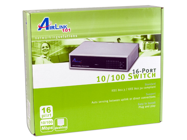 Switch AirLink 101 de 16 Puertos 10/100Mbps   