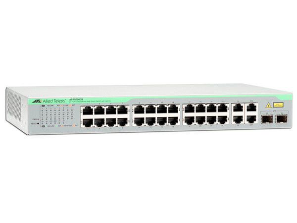 Switch WebSmart ALLIED TELESIS AT-FS750/28-10 de 24 puertos, 2 SFP Gigabit Combo.