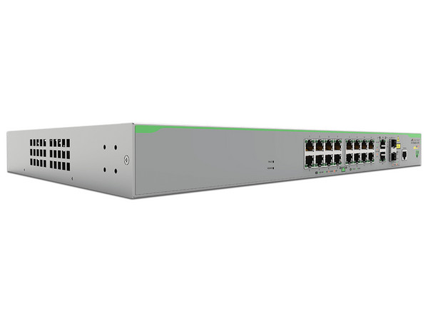 Switch Administrable Allied Telesis AT-FS980M/18PS-10 PoE+ de 16 puertos 10/100 Mbps y 2 puertos SFP Combo.