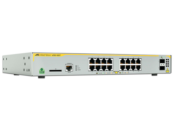 Switch Allied Telesis AT-X230-18GT-10 de 16 puertos RJ-45 Gigabit 100/1000Mbps y 2 SFP, Administrable.