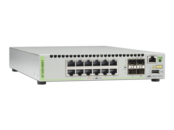 Switch Allied Telesis AT-XS916MXT-10 de 12 puertos 10/100/1000 y 4 Gigabit SFP/SFP+ 10G.