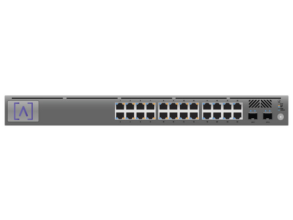 Switch Administrable Alta Labs S24-POE de 24 puertos Gigabit Ethernet (16 PoE+) y 2 puertos SFP Uplink.