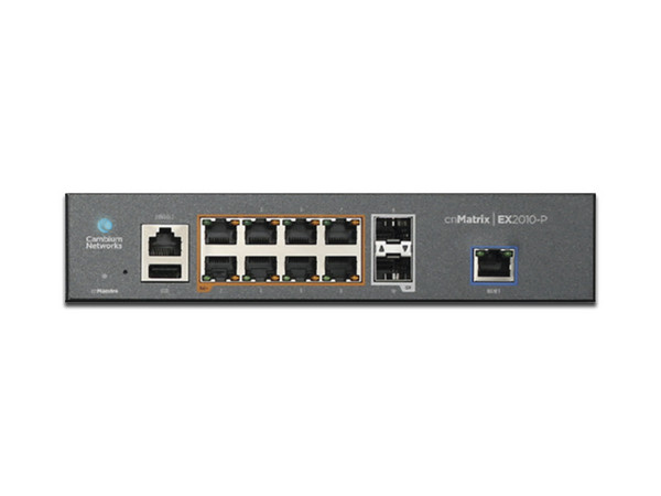 Switch Administrable Cambium Networks MX-EX2010PXA-U, 8 puertos Gigabit 10/100/1000 Mbps, SFP, USB, PoE.