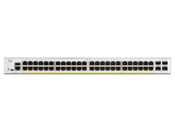 Switch Cisco Catalyst C1300-48FP-4G de 48 puertos Gigabit Ethernet y 4 puertos SFP, Full PoE 740W.