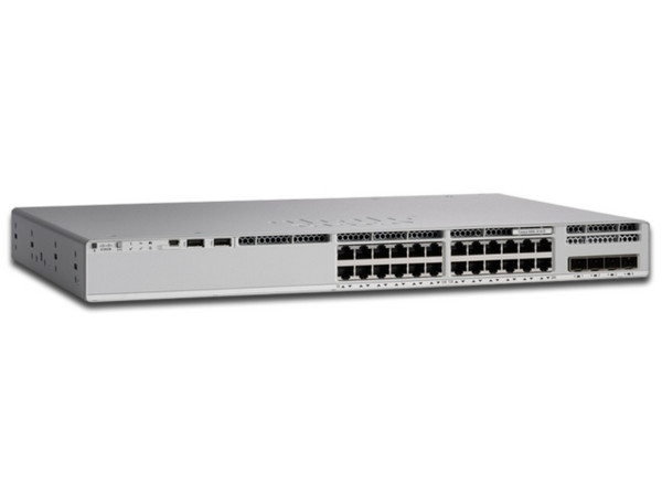 Switch Cisco Catalyst C9200L-24T-4G-E de 24 puertos y 4 puertos uplink.