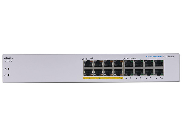 Switch Cisco CBS110-16PP-NA de 16 puertos RJ-45 Gigabit Ethernet (10/100/1000Mbps). PoE.