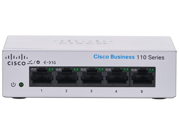 Switch Cisco CBS110-5T-D-NA de 5 puertos RJ-45 Gigabit Ethernet (10/100/1000Mbps).