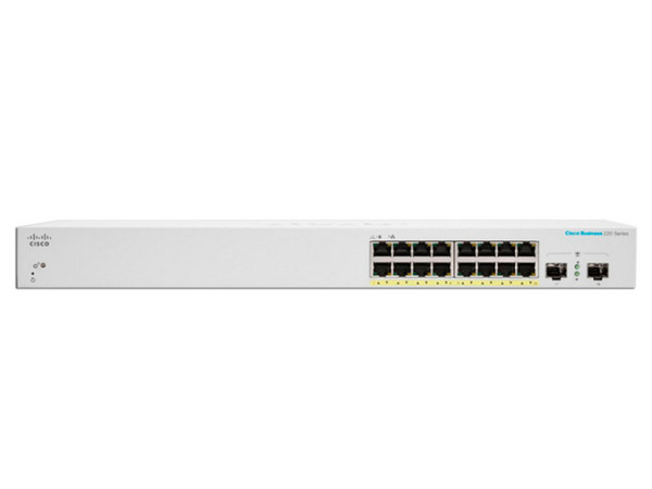 Switch Cisco CBS220-16T-2G-NA de 16 puertos 10/100/1000Mbps.
