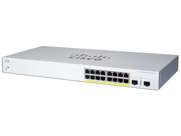 Switch Cisco CBS220-16T-2G-NA de 16 puertos 10/100/1000Mbps.