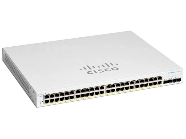 Switch Administrable Cisco CBS220, de 48 puertos 10/100/1000 PoE+, 4 Puertos Gigabit SFP.