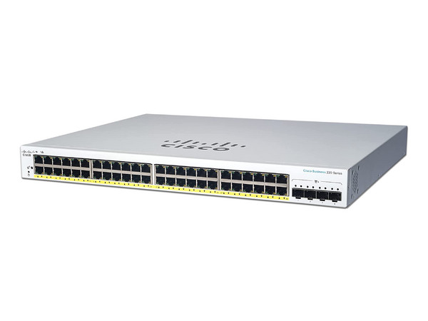 Switch Cisco Business CBS220 Smart de 48 Puertos Gigabit Ethernet y 4 Puertos SFP.