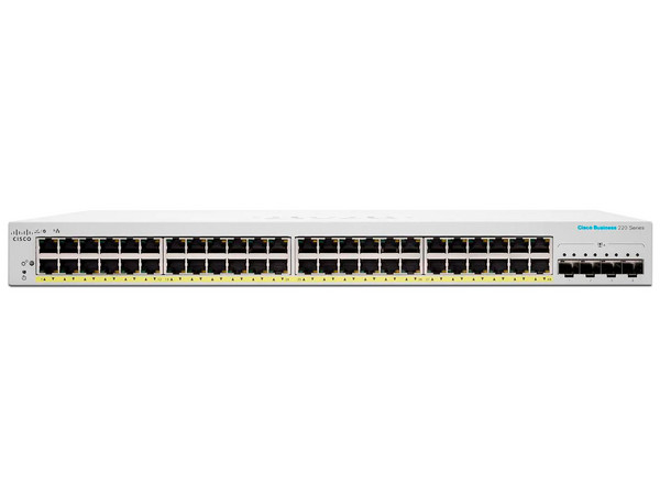 Switch Cisco Business CBS220 Smart de 48 Puertos Gigabit Ethernet y 4 Puertos SFP.