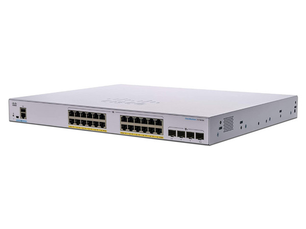 Switch Cisco Business 350 de 24 puertos Gigabit 10/100/1000 Mbps y 4 Puertos SFP+, PoE.