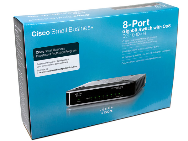Switch Cisco Small Business SG 100D-08 de 8 Puertos, 10/100/1000 Mbps