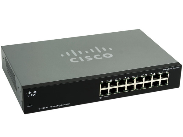 Switch Cisco Small Business Gigabit SG 100-16 de 16 Puertos, 10/100/1000 Mbps, QoS