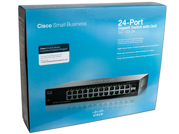 Switch CISCO SG 102-24 Gigabit 10/100/1000Mbps de 24 puertos, QoS