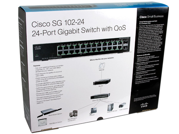 Switch CISCO SG 102-24 Gigabit 10/100/1000Mbps de 24 puertos, QoS