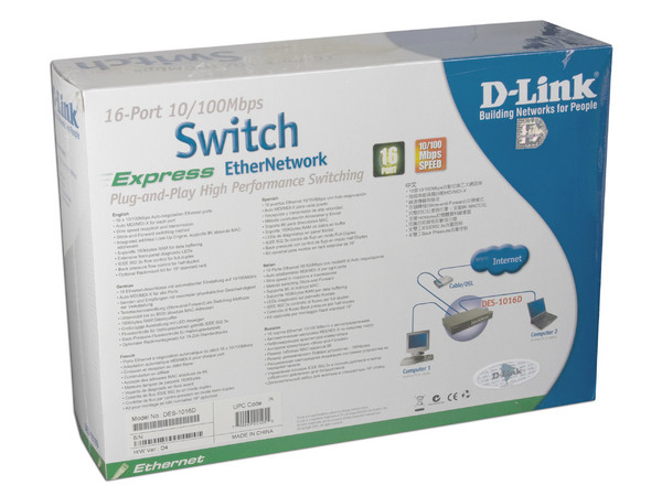 Switch D-Link No Administrable 16 puertos 10/100Mbps 