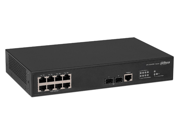 Switch Gigabit administrable DAHUA DH-AS4300-8GT2GF con 8 puertos 10/100/1000 y 2 ranuras SFP