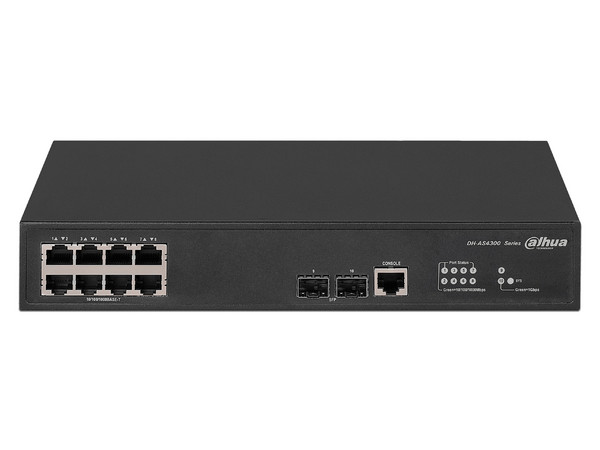 Switch Gigabit administrable DAHUA DH-AS4300-8GT2GF con 8 puertos 10/100/1000 y 2 ranuras SFP