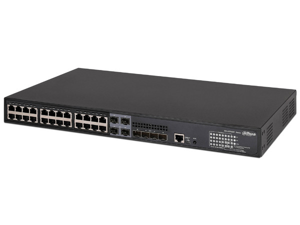 Switch Gigabit DAHUA DH-AS5500-24GT4XF-370 con 24 Puertos PoE, Funciones L2 y L3, Marco Inteligente Resiliente IRF2.