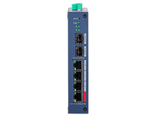Switch PoE Dahua DH-CHS4206-4ET-90, 4 Puertos 10/100/1000 Mbps, 2 Puertos SFP 100/1000 Mbps, Hasta 120 W, Color Azul.