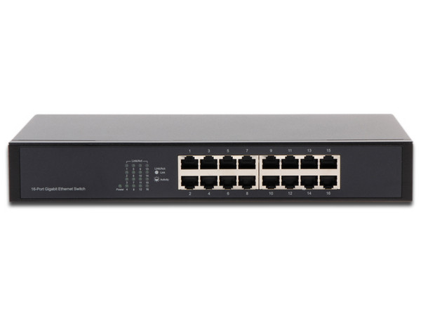 Switch Gigabit Dahua DHPFS301616GT de 16 puertos 10/100/1000 Mbps, Acceso a Capa 2. No Administrable.