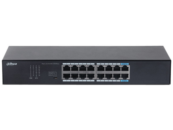 Switch Dahua DH-S3016-16GT de 16 Puertos RJ-45 10/100/1000 Mbps, Color Gris.