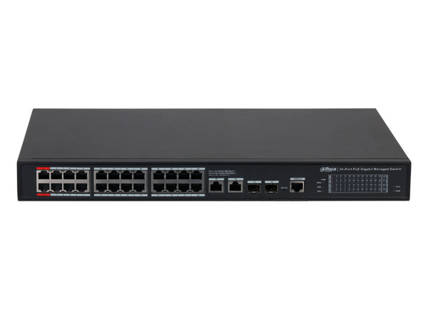 Switch Administrable Dahua DH-S4228-24GT-360, 26 Puertos 10/100/1000Mbps, 2 Puertos SFP, Color Negro.