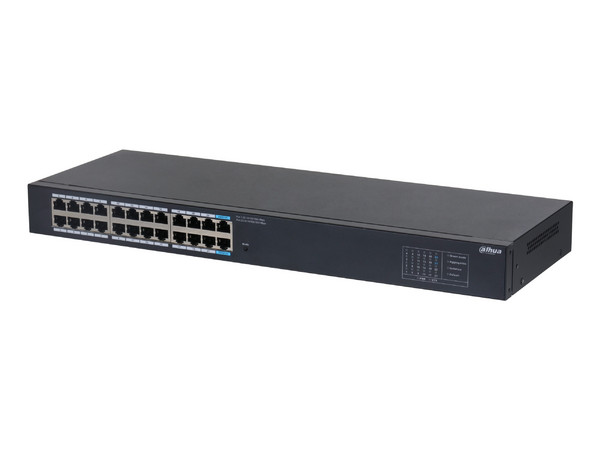 Switch Dahua SG1024 de 24 puertos 10/100/1000Mbps, para montaje en rack.