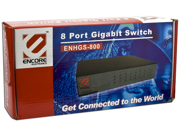 Switch ENCORE, Full duplex / Half duplex, 8 Puertos, Gigabit Ethernet.