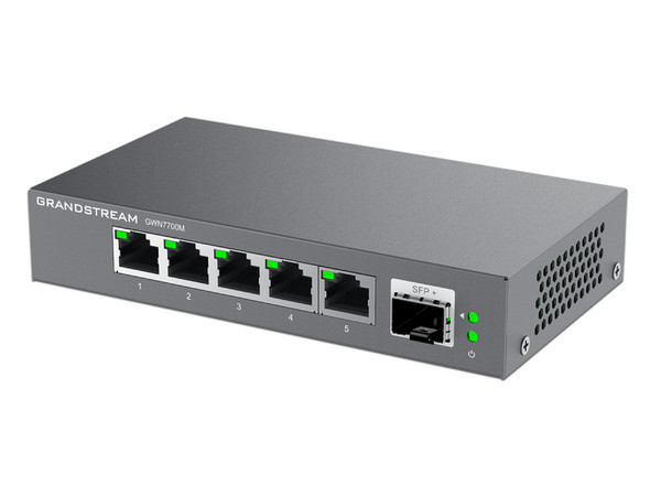 Switch Grandstream GWN7700M de 5 puertos 10/100/2500 Mbps y 1 puerto SFP+.