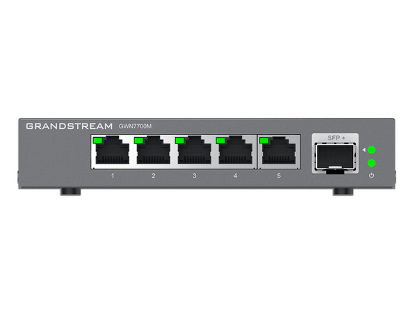 Switch Grandstream GWN7700M de 5 puertos 10/100/2500 Mbps y 1 puerto SFP+.