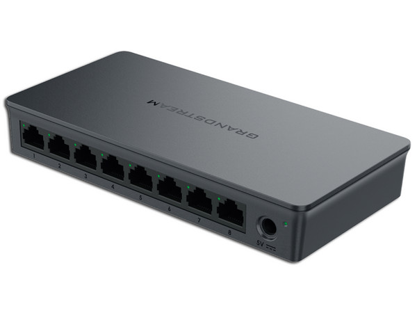 Switch No Administrable Grandstream GWN7701, 8 Puertos RJ-45 10/100/1000Mbps, Color Negro.