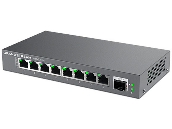 Switch Grandstream GWN7701M de 5 Puertos RJ-45 de 5Gbps, 1 Puerto SFP+, No Administrable. Color Gris.