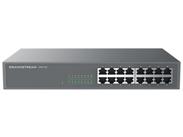 Switch Grandstream GWN7702 de 16 puertos Gigabit Ethernet.