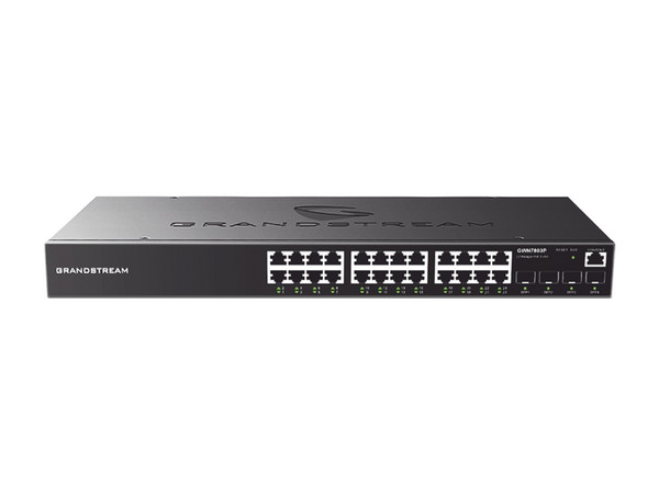 Switch Grandstream Networks GWN7803P, 24 Puertos 10/100/1000Mbps, 4 SFP, para montaje en rack.