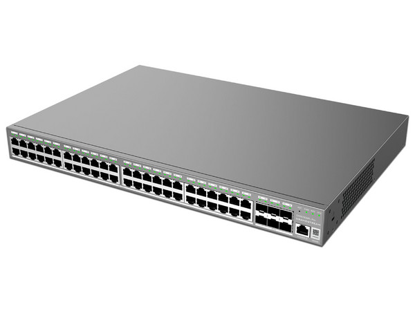 Switch Grandstream GWN7806PL Pro, con 48 puertos Gigabit PoE, 6 Puertos SFP+, 400W, Administrable L2+, 32000 Entradas. Color Negro.