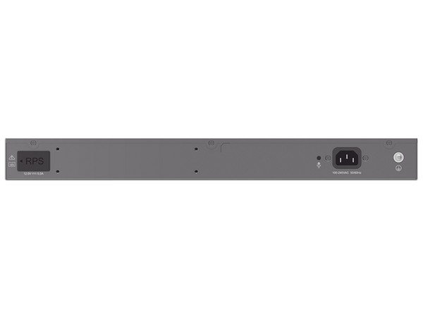 Switch Capa 3 administrable con 24 puertos 10/100/1000 Mbps, 4 puertos SFP Uplink, hasta 360W, compatible con GWN Cloud.