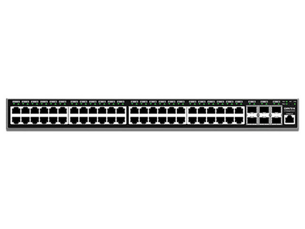 Switch Grandstream GWN7816 de 48 puertos RJ45 de 10/100/1000 Mbps PoE+, 6 Puertos SFP+, Administrable Capa 3, 740W. Color Gris.