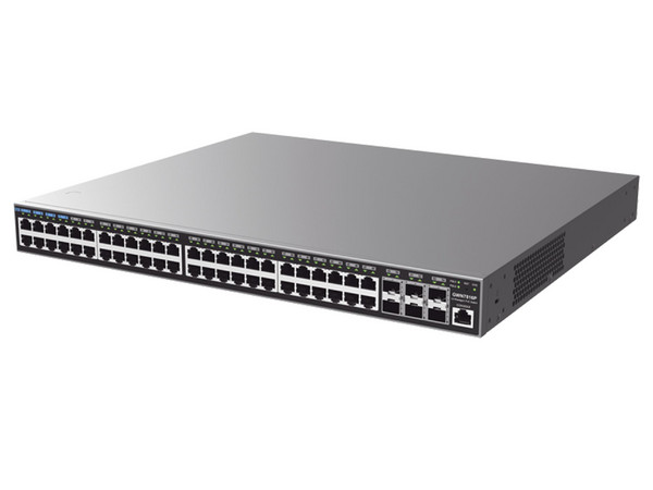 Switch Capa 3, PoE+ Administrable, 48 Puertos 10/100/1000 Mbps, 6 Puertos SFP+ 10G, Hasta 740W, Compatible con GWN Cloud.