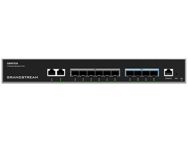Switch Administrable Grandstream GWN7830 de 2 puertos Gigabit Ethernet, 6 puertos Gigabit SFP, 4 puertos 10G SFP+, Capa 3, Soporte GWN.Cloud